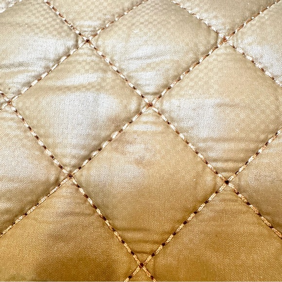 MZ Wallace Small Crosby Sling Bag In Caramel Tan Quilted Nylon W Gold Accents - Picture 13 of 13